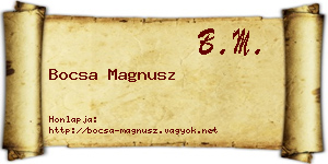 Bocsa Magnusz névjegykártya